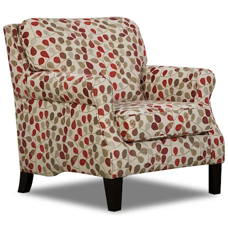 Transitional Accent Chair with Rolled Arms